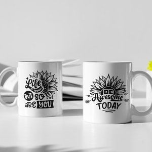 Motivational, Inspirational Coffee Mug, Sunflower.